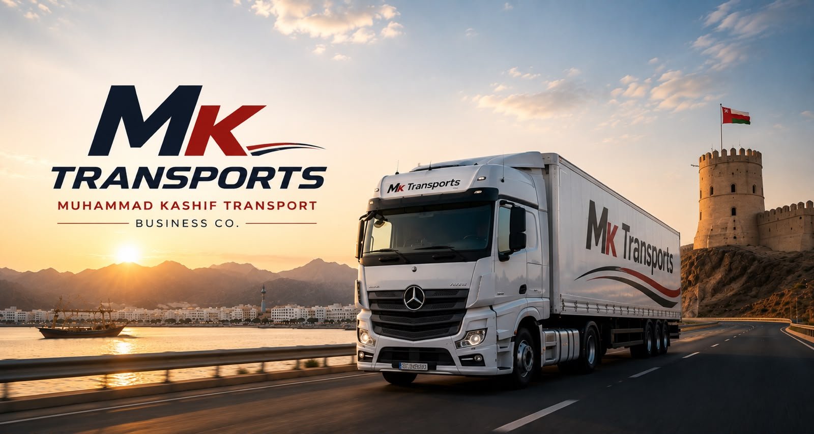 MK Transports truck travelling in Oman